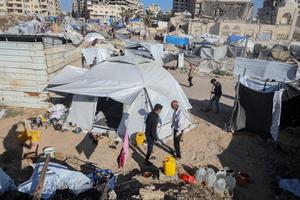 MEDIO ORIENTE-CIUDAD DE GAZA-PERSONAS DESPLAZADAS