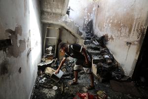 IRAK-BAGDAD-CASA DE UN CIVIL-INCENDIO