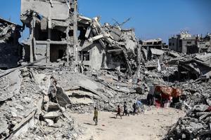 MEDIO ORIENTE-FRANJA DE GAZA-JABALIA-DESTRUCCION