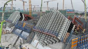 CHINA-GUANGDONG-CANAL DE SHIZIYANG-GRAN PUENTE-CONSTRUCCION