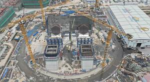 CHINA-GUANGDONG-CANAL DE SHIZIYANG-GRAN PUENTE-CONSTRUCCION