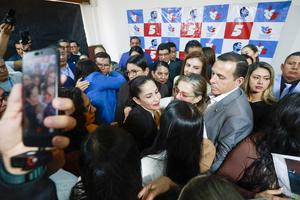 ECUADOR-QUITO-EXCANDIDATA PRESIDENCIAL-CONFERENCIA