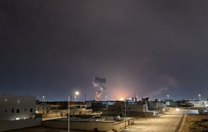 ARABIA SAUDITA-RIAD-MISILES-INTERCEPCION-ESCOMBROS