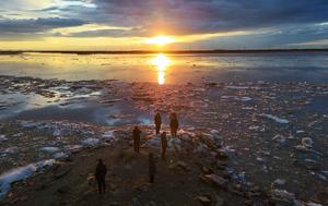 CHINA-HEILONGJIANG-PRIMAVERA-HIELO A LA DERIVA