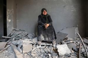 MEDIO ORIENTE-GAZA-CAMPAMENTO DE REFUGIADOS DE AL-SHATI-BOMBARDEO-DAÑOS