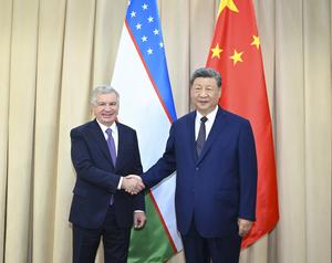 KIRGUISTAN-BISHKEK-CHINA-XI JINPING-PRESIDENTE UZBEKO-REUNION