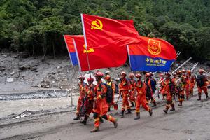 CHINA-XIZANG-GYIRONG-AVALANCHA DE LODO-RESCATE-AREA CENTRAL